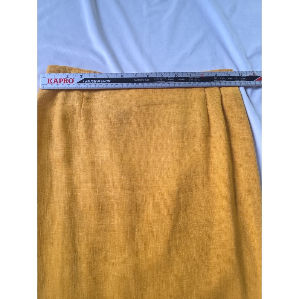 Vintage 80's Iconic Diane von Furstenberg Mustard 100% Ramie Blazer/Skirt Set. - Picture 14 of 16